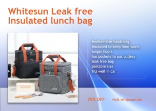 260# Whitesun Leak free Insulated lunch bag with double compartments and shoulder strap for men women and children