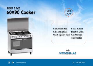 Haier 5 Gas 60X90 Cooker with Electric Oven - HCR6050DES