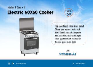 Haier 3Gas + 1Electric 60X60 Cooker with Electric Oven - HCR2031EESLP