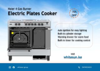 Haier 4 Gas Burner + 2 Electric Plates 60x90 Cooker - HCR6042DES