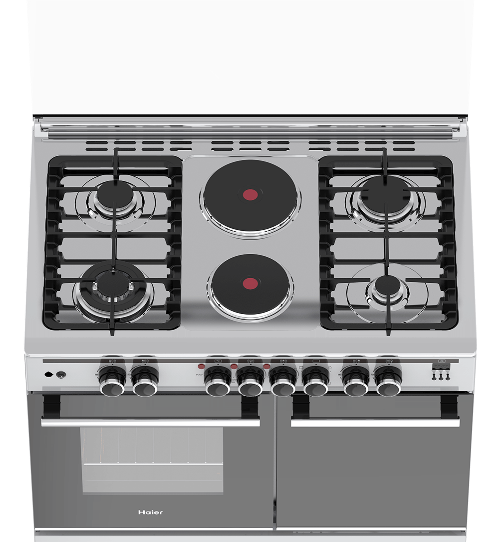 Haier 4 Gas Burner + 2 Electric Plates 60x90 Cooker - HCR6042DES - Image 4