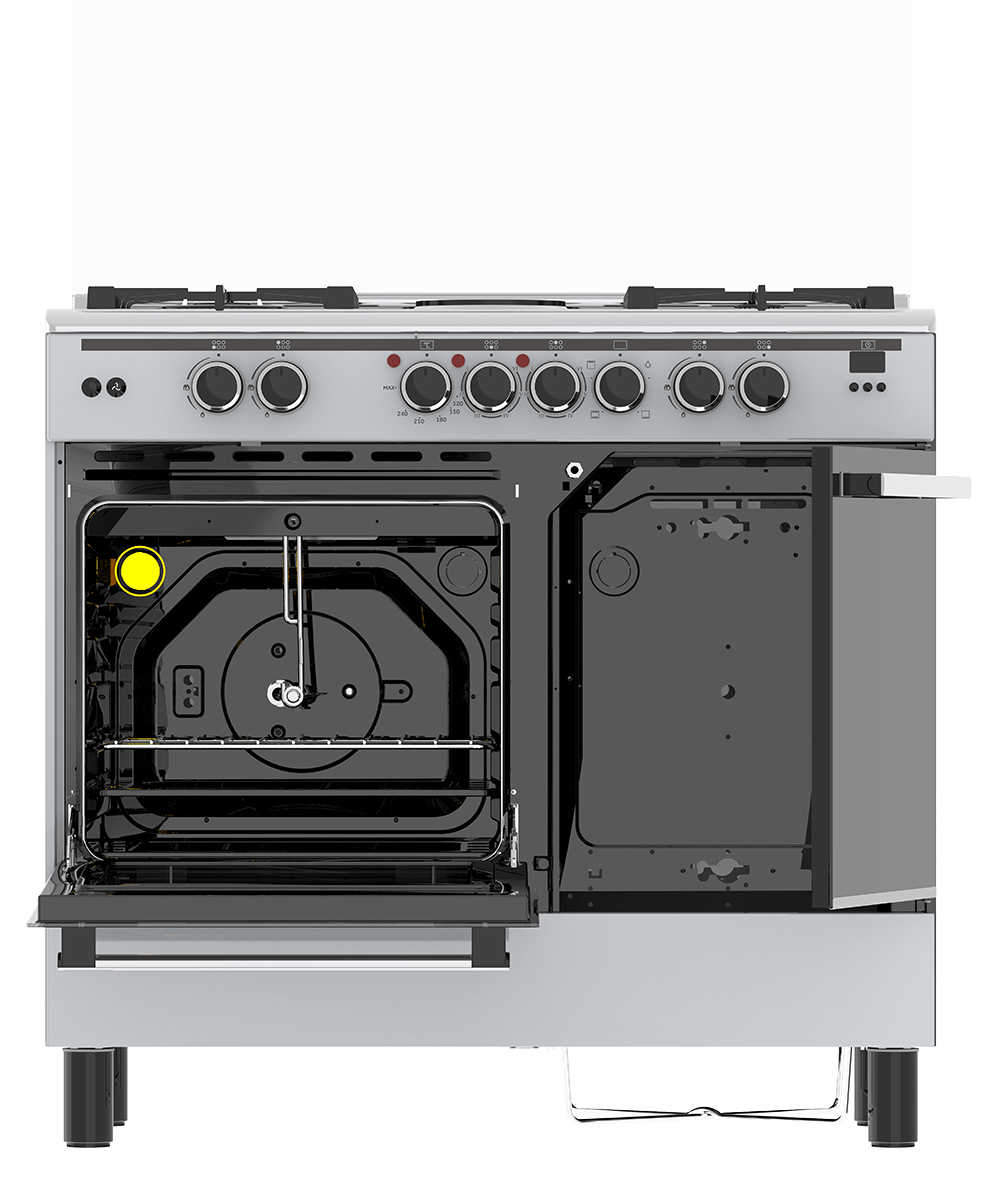 Haier 4 Gas Burner + 2 Electric Plates 60x90 Cooker - HCR6042DES - Image 3