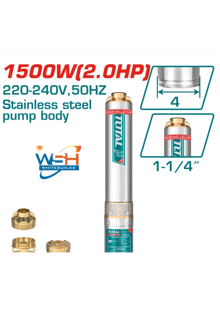 4″ Deep Well Pump Electric AC TWP515001( 135m Head 6m³/h 20 m cable Control Box)