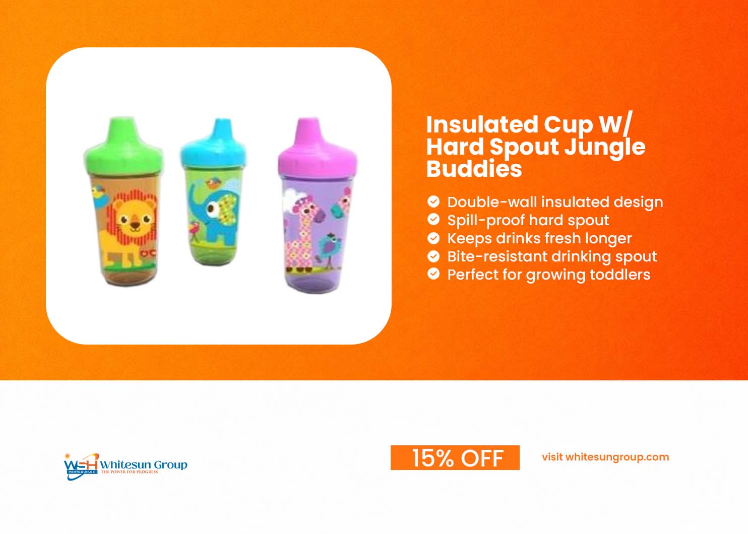 Insulated Cup W/ Hard Spout Jungle Buddies