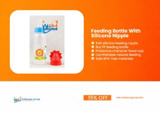 Feeding Bottle With Silicone Nipple, Character Hood, Cap 8Oz Jungle Buddies Pp, Silicone
