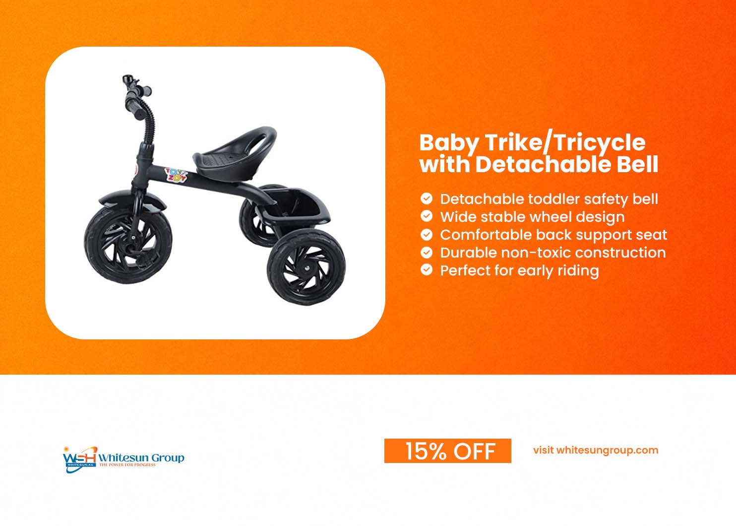 Baby Trike/Tricycle with Detachable Bell