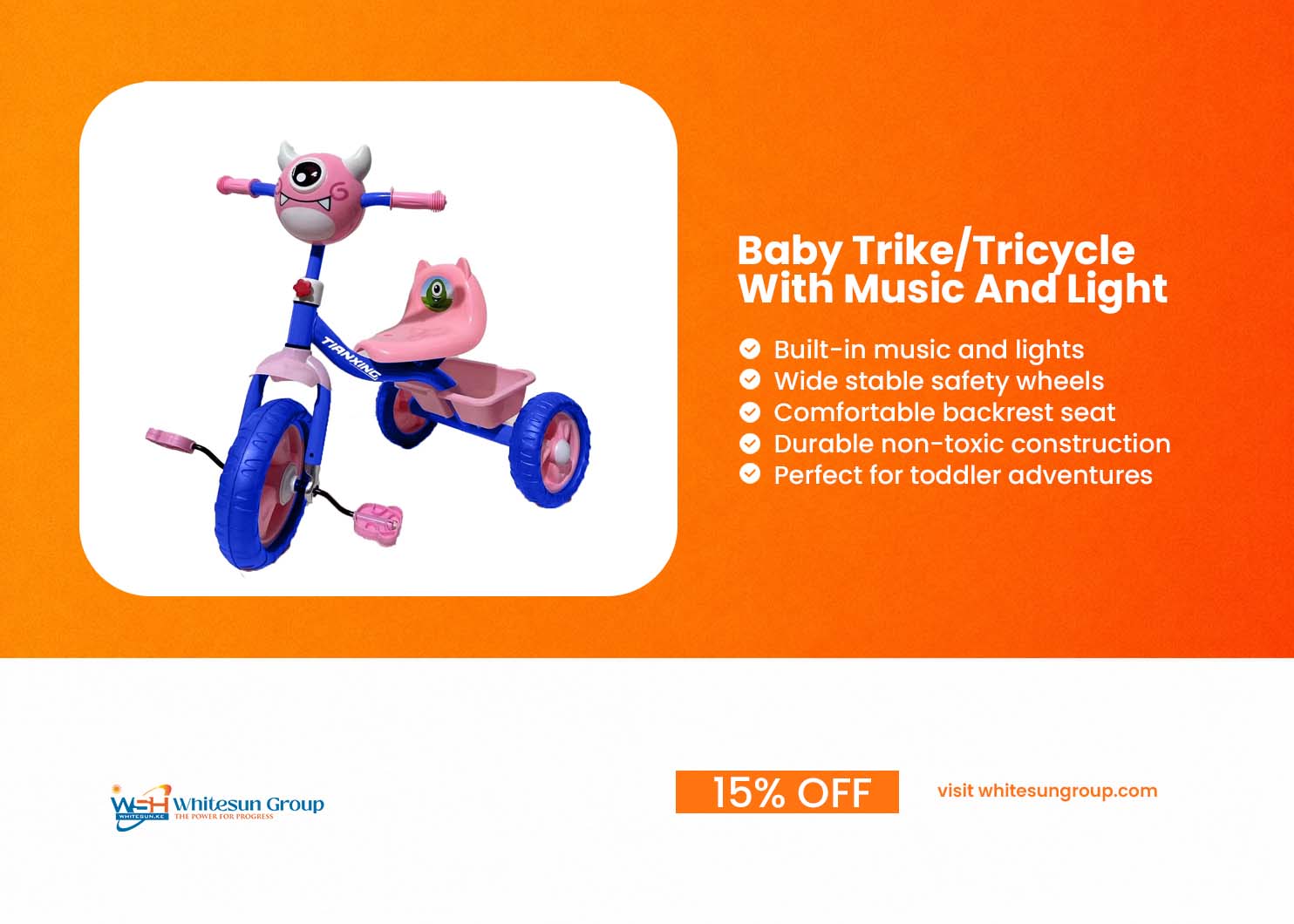 Baby Trike/Tricycle With Music And Light