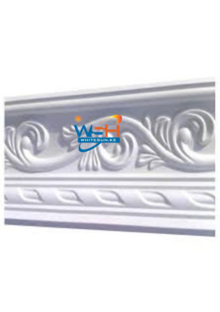 Gypsum Cornice Flowered GC06A 4Inch
