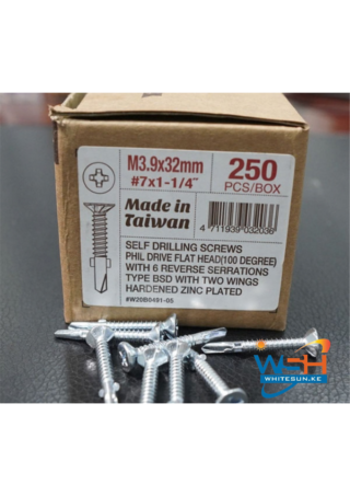 Fiber Cement Screws 32mm Self Drilling (250pcs) Flat-head