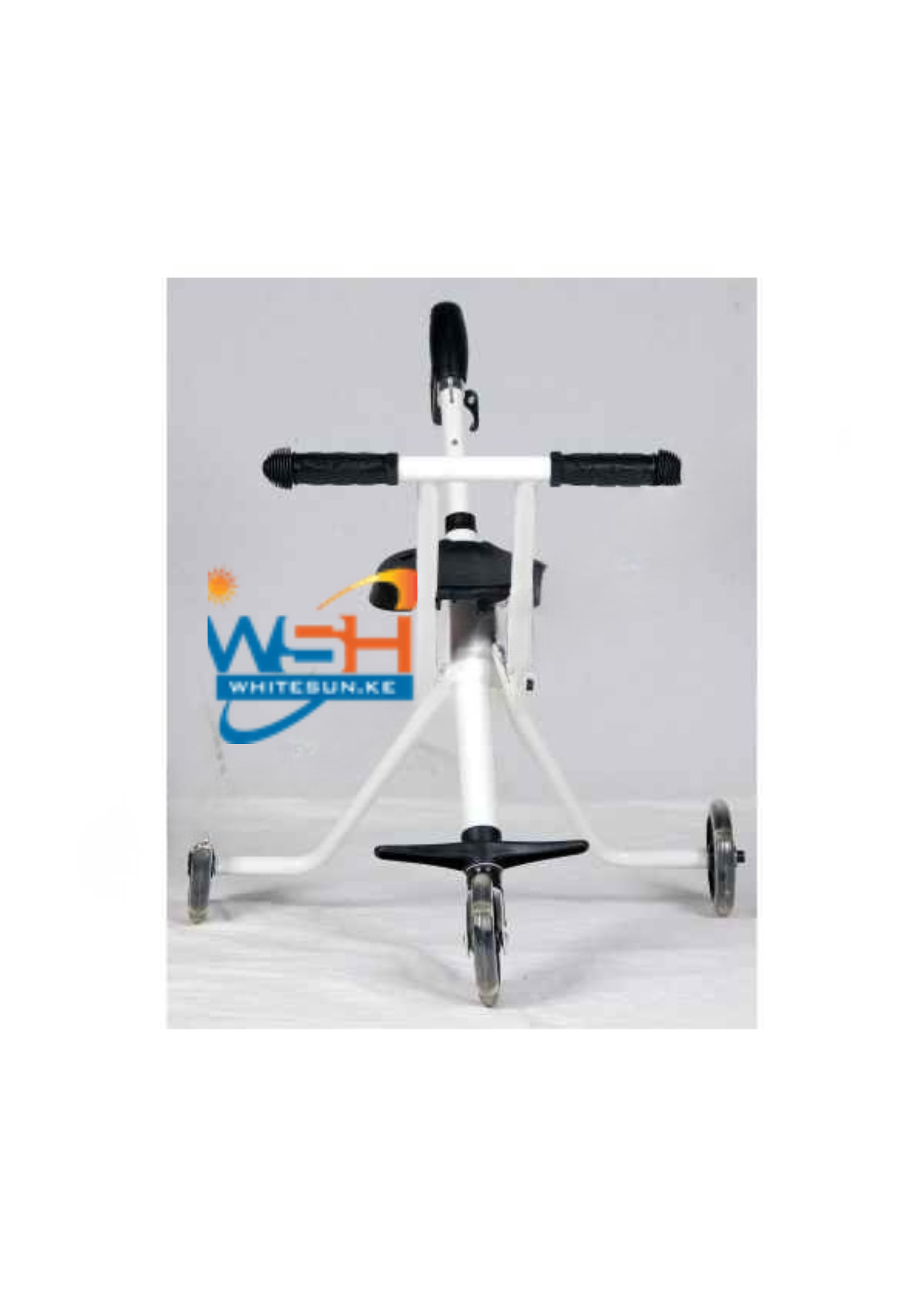 Push Tricycle Iron With Long Handle Iron White - Image 2