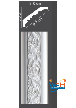 PU Cornice Flowered 4′ Inch CM11