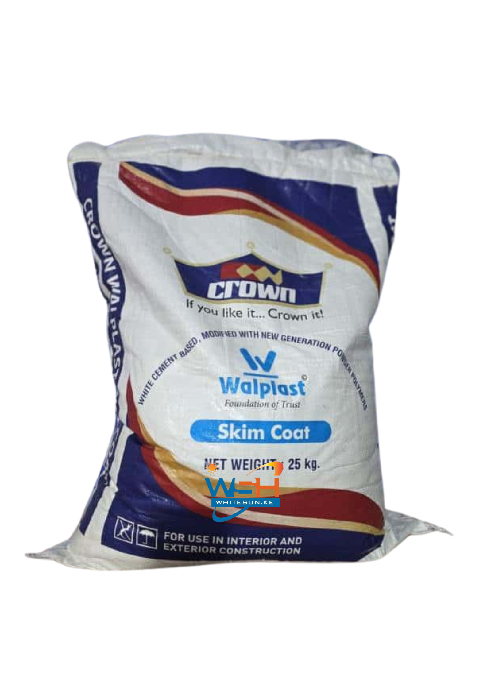 Crown Wallplast Skim Coat Filler 25kg – Internal & External Putty