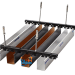 Aluminium Baffle Ceiling 100mm – Wood Finish