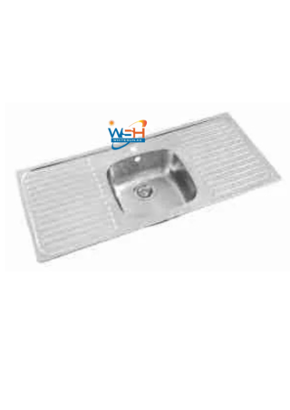 Kitchen sink single bowl double drain