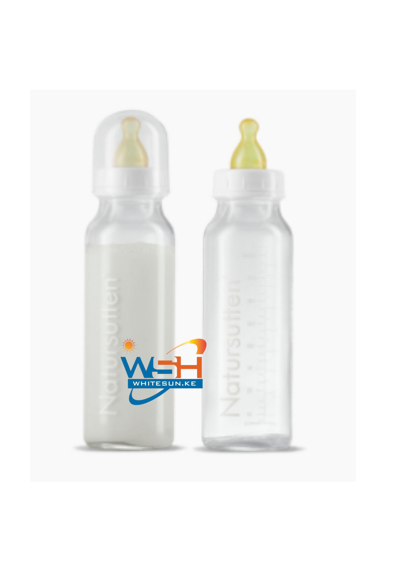Glass Baby Bottle 8 OZ With Nipple & Cover, Wyeth