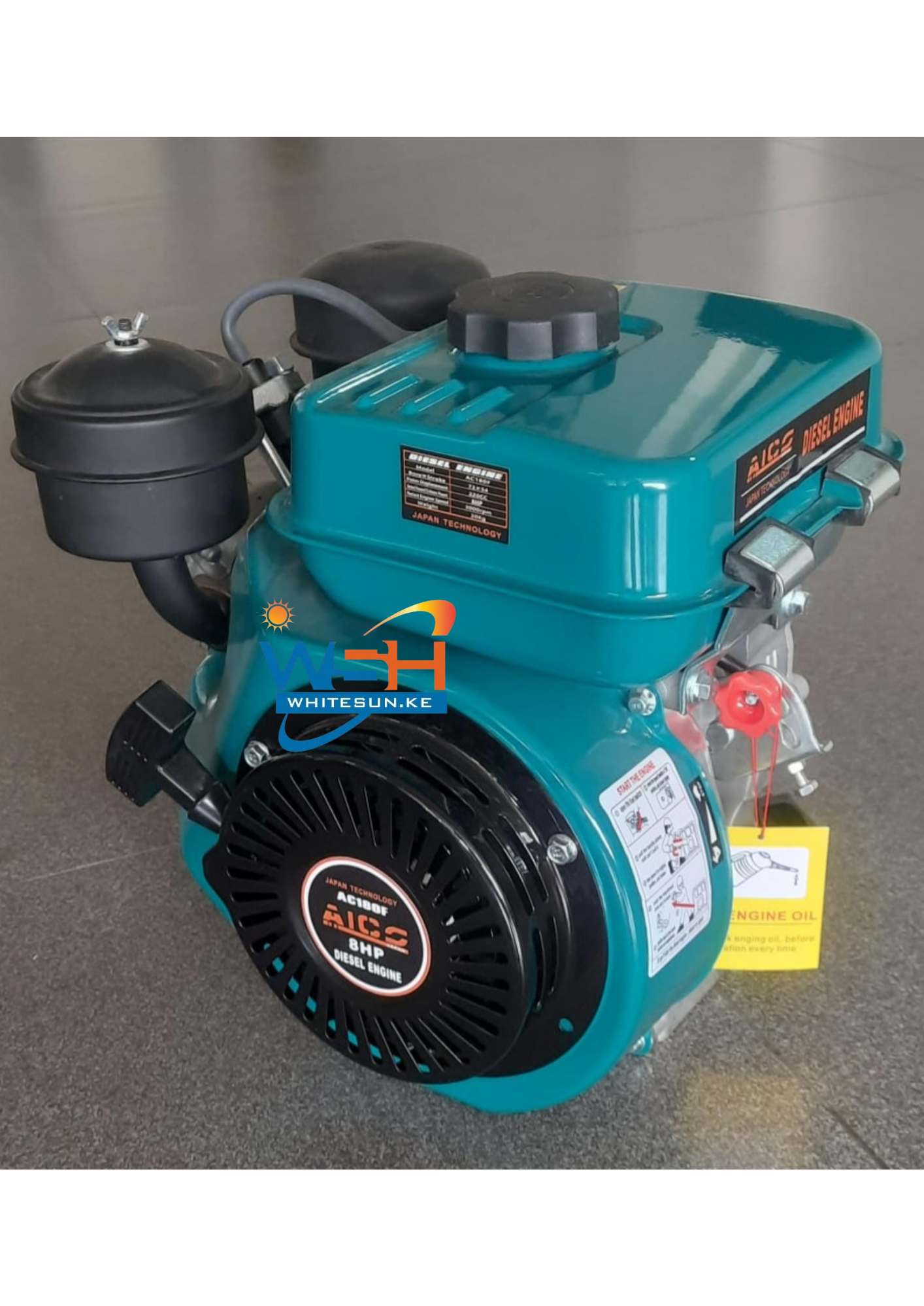 8 HP Aico Japan AC180F Diesel Engine - Heavy-duty Power with Pulley - Image 4