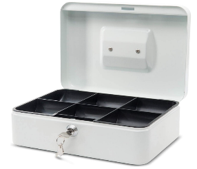 CASH BOX WITH HANDLE SIZE 30*24*9CM 12", Available Color Black / White - Image 2