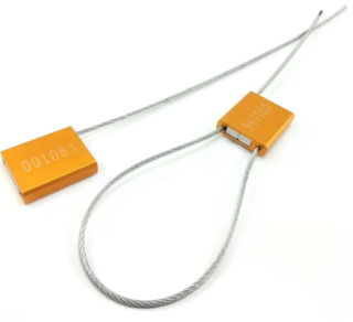 Orange CABLE SECURITY SEALS 2.0MM SIZE: 25 CM CABLE - ORANGE Serial Number.