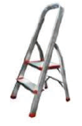 Household Aluminum Ladder; 2 Steps, With Extended Height Handle For Ease Of Use : 90Cm, 2.1Kg, Max Load - 150kg