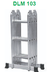 ALUMINUM MULTIPURPOSE LADDER 4*3 STEP WITH SAMLL HINGES THICKNESS:1.2MM STEP DISTANCE:28CM EXTENSION  LENGTH:360CM A STEP LADDER HEIGHT:175CM SCAFFOLDING HEIGHT:99CM NW.:10.5KG/11.0KG FOLDING SIZE:101*37*28CM PACKING SIZE:99*37*28CM MAX LOAD:150KG PACKAGE WAY: 1.1PCS/BAG/WITH TWO COLOR CARTONS CAPS,WITH WARNING STICKER 2.STICKER WITH CUSTOMER