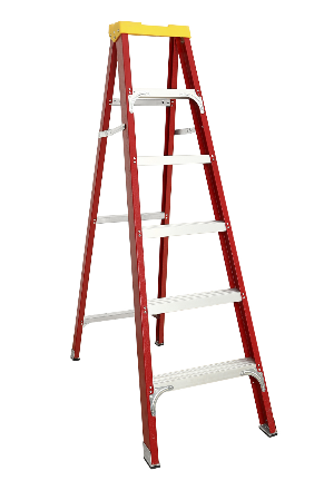 FIBERGLASS DOUBLE SIDE STEP LADDER STEPS:7+1 STEP STEP DISTANCE:30CM OPEN SIZE:240*100*64CM FOLDING SIZE:245*35/64*18CM NW.:11.5KG PACKAGE:1PCS WITH ONE BAG, PACKING SIZE:245*35/64*18CM MAX LOAD:150KGS INSULATION:35KV MATERIAL:FIBERGLASS FRAME+ALUMINIUM STEP+TOP PLASTIC TOOLS TRAY