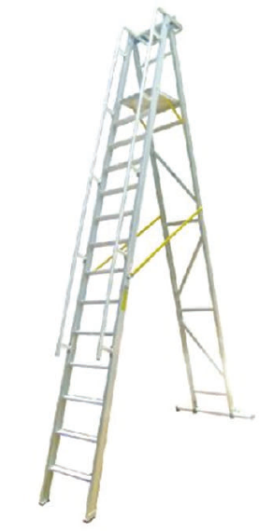 Aluminium Folding Platform And Step Ladder, With Extra Working Platform, 2.5M Standing Height - Image 2