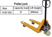 Pallet Jack, 3T (Height) 200Mm (Lifting Weight) 3T (Dimension)1150*550Mm 