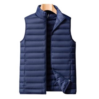 Sleeveless half puff jacket (branded embroidery)