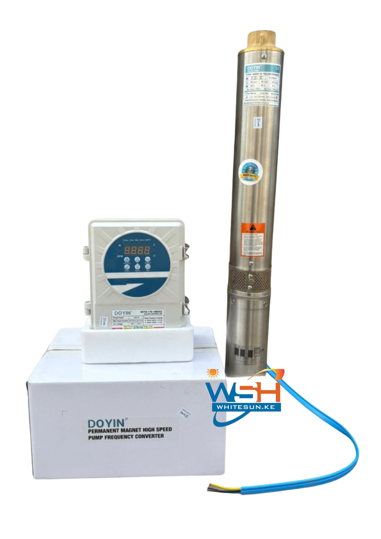 1.1Kw 7m³ 95m Doyin AC Borehole Submersible Water Pump - 4SDS7 1100w 1.5hp 7000L/h
