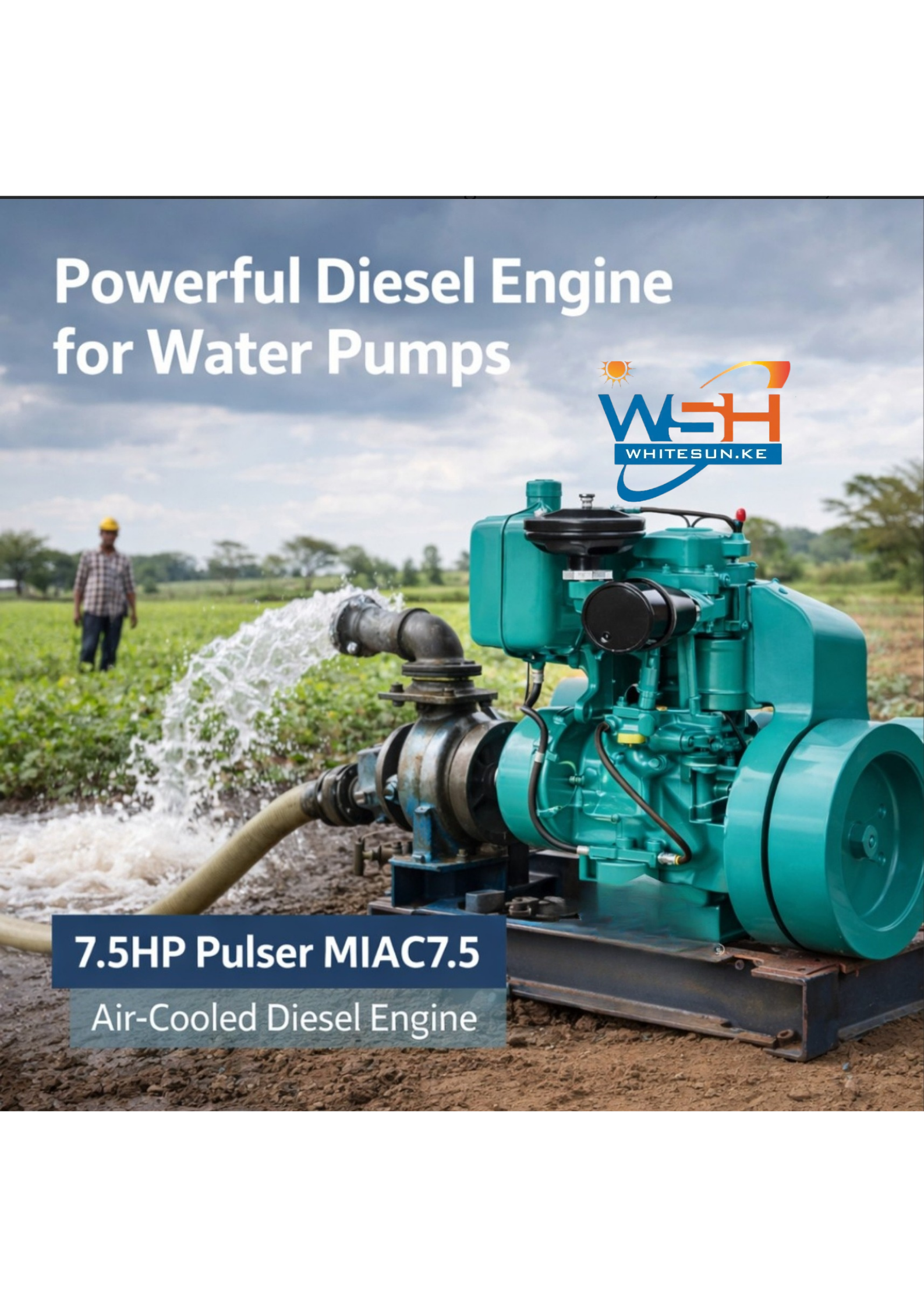 7.5HP Pulser MIAC7.5 Diesel Engine - 1500RPM, 87.5mm Bore, Air-cooled - Image 4