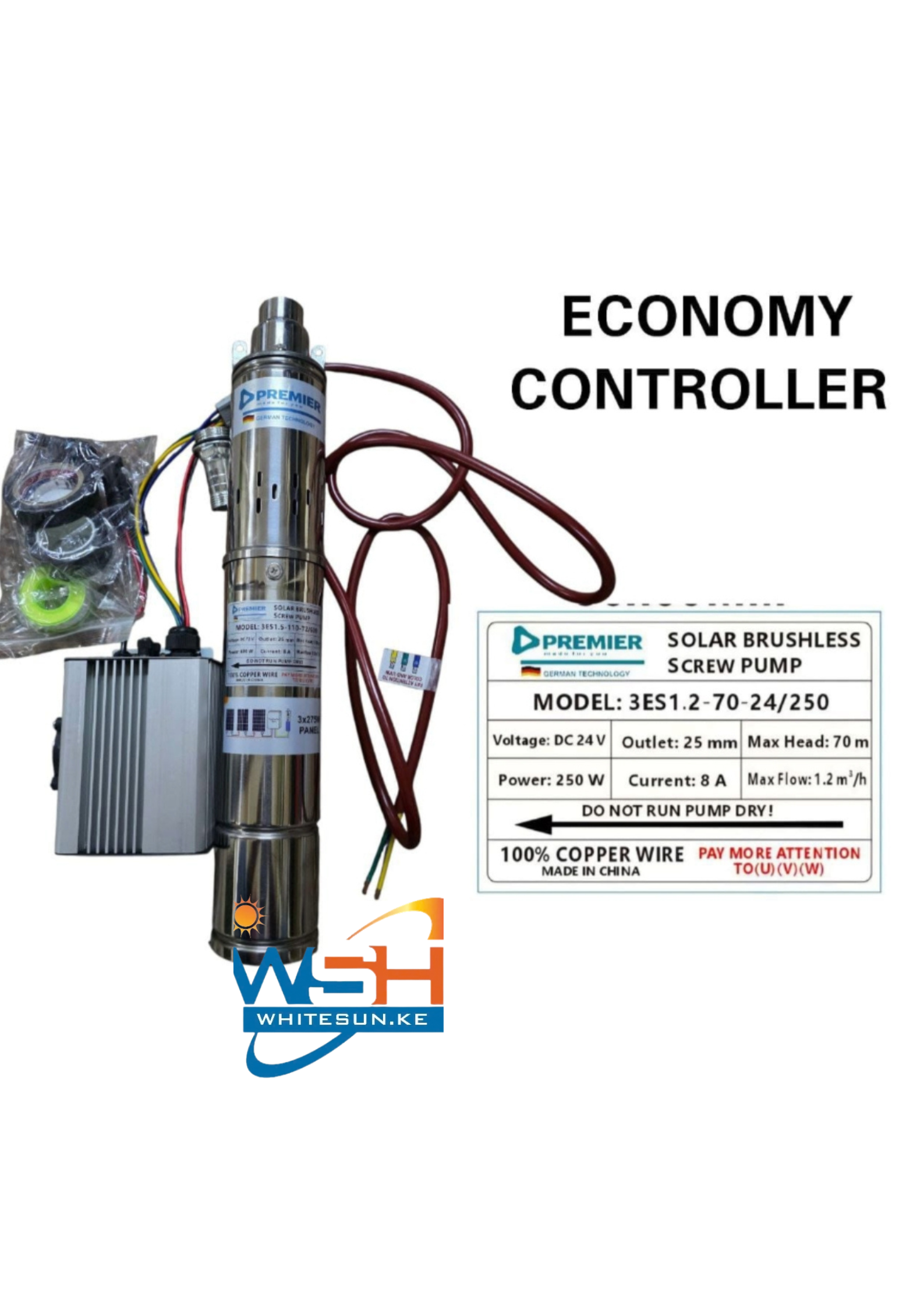 95M Premier 400W Solar DC Submersible Pump - Image 3