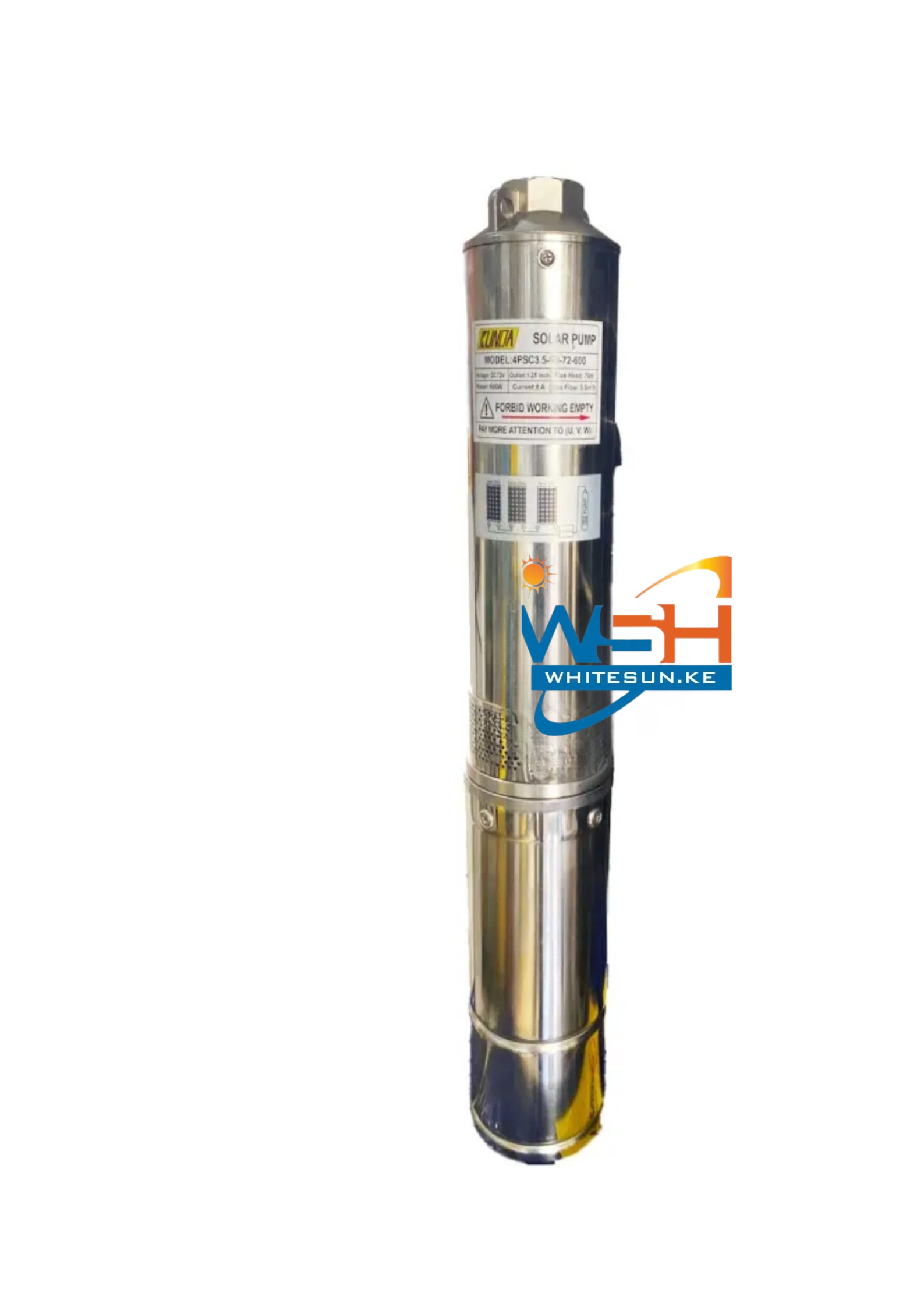 0.6kW Kunda Solar Borehole pump ( 600w, 70m Head) - Image 3