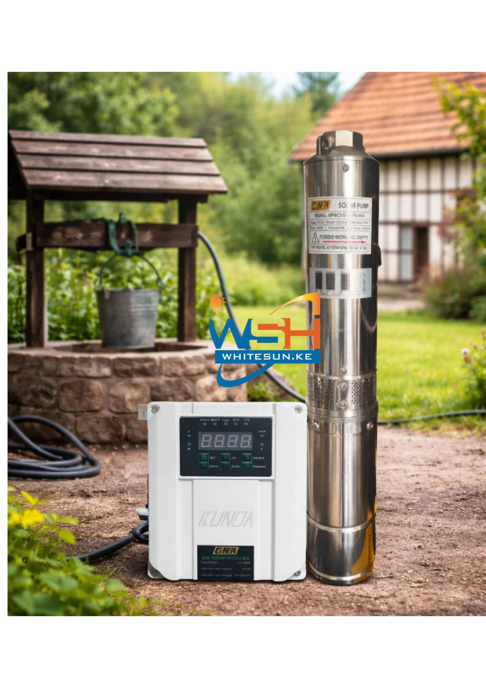 0.6kW Kunda Solar Borehole pump ( 600w, 70m Head) - Image 4