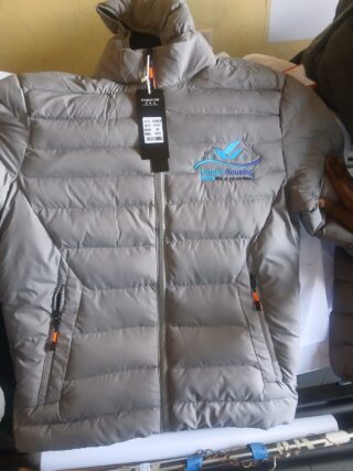 Branded puff jacket.