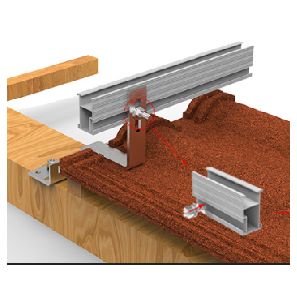 Pan Tile Roof Hook – Landscape With D-Nut And Wooden Screws, For Solar Fitting