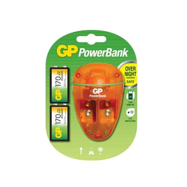 Rechargable Batteries 9V X 2 + Charger, 170Mah, Gp Gp