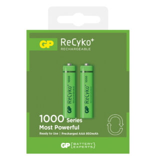 GP 1000Mah Recyko+Pro NiMh Rechargable Batteries AAA, Ready To Use, Pack Of 2