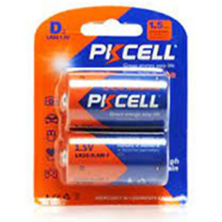 D Size Ultra Alkaline Battery, Pack Of 2, 1.5V, 0Hg, PKCELL