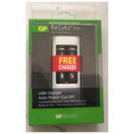 GP AA Rechargable 2100Mah Batteries X 2 With USB Charger, Auto Power Cut Off