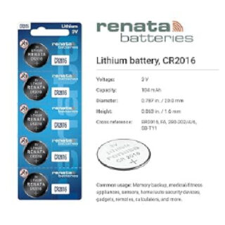 Watch Battery Cr2016 Renata CARD OF 5PCS