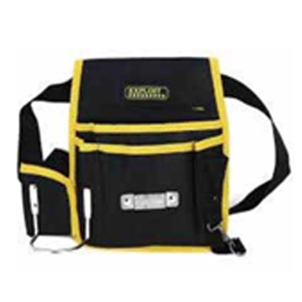 Tool Holder Jinjian Tools, Black With Yellow Strips, Multi Pocket With Belt - Image 3