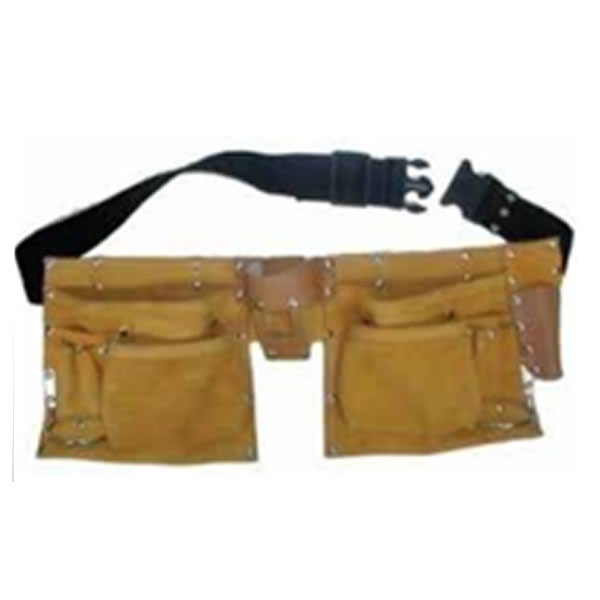 Tool Holder Leather Yellow With Reflective Strips Multi Pocket - Image 3