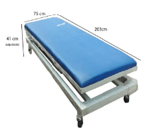 MOTORIZED HIGH-LOW TREATMENT TABLE / EXAMINATION BED - RAISE OR LOWER WITH WIRED REMOTE CONTROL FOR EASE IN TREATMENT, LOWEST 53 CM, HIGHEST 78CM, HEADREST CAN BE MOVED INDEPENDENTLY UP OR DOWN