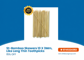 St-Bamboo Skewers 10 X 3Mm, Like Long Thin Toothpicks, Pack Of 100 Pcs
