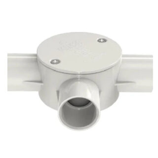 Pvc Pipe Fitting Circled Box With 3Way 0.8inch Pvc Pipes
