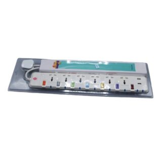 6 Way Extension With Surge Protection With Individual Switch & 2 Usb Port