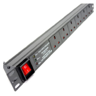 PDU 1U, 19 Inch, 5XUK Socket, Circuit Breaker 16A, 3X1.5mm2 1.5m UK Plug
