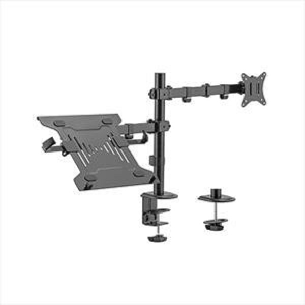Steel Monitor Arm With Laptop Tray Fits Most 17-32 Inch Terabit - Image 2