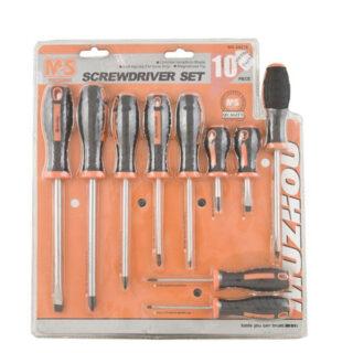Screwdriver Set, Magnetized Tip 10Pcs M&S