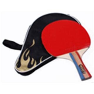 Table Tennis Bag, Single Piece, Wood-Ruber Sponge, Black/Red With Carry Case, Regail